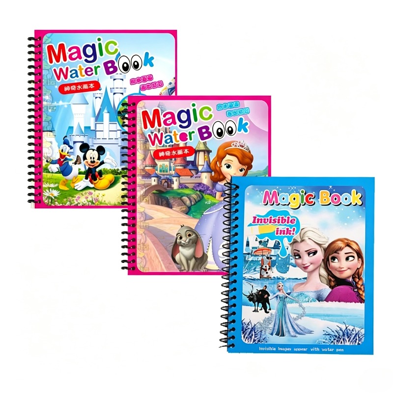 Reusable Water Magic Coloring Book - ชุดของเล่นวาดภาพการ์ตูนสีน้ำ ชุดระบายสีกราฟฟิตี้ อะนิเมะ สมุดภาพสีน้ำวิเศษ ของขวัญวันเกิด DIY