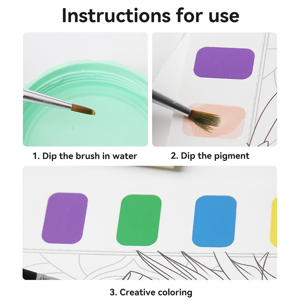 12 หน้าสมุดระบายสีแบบพกพาสีน้ํ - Stationery Books บทวิจารณ์และราคา