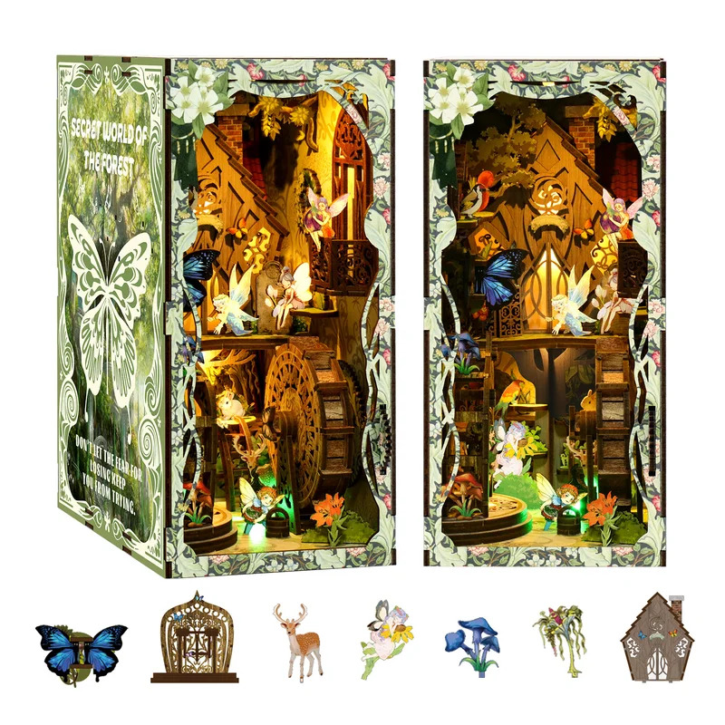 ชุดประกอบโมเดลหนังสือ 3 มิติ ท - Diy Wooden Book Nook Kit Shelf Insert บทวิจารณ์และราคา