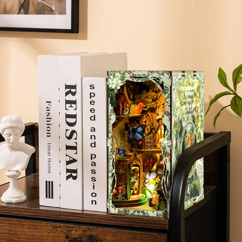 ชุดประกอบโมเดลหนังสือ 3 มิติ ท - Diy Wooden Book Nook Kit Shelf Insert บทวิจารณ์และราคา