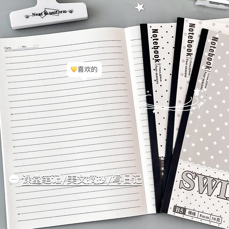 4 ชุดสมุดพลาสติก B5 สีดำและขาว - Blank Sheet Music Notebook บทวิจารณ์และราคา