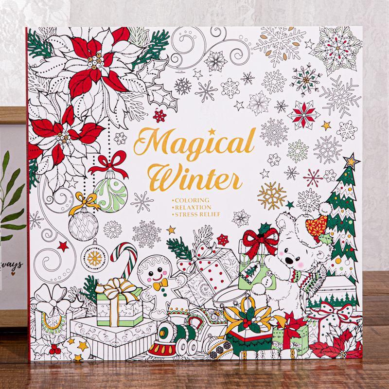 Magical สมุดระบายสีฤดูหนาวผ่อน - Adult Coloring Book Stress Relief บทวิจารณ์และราคา
