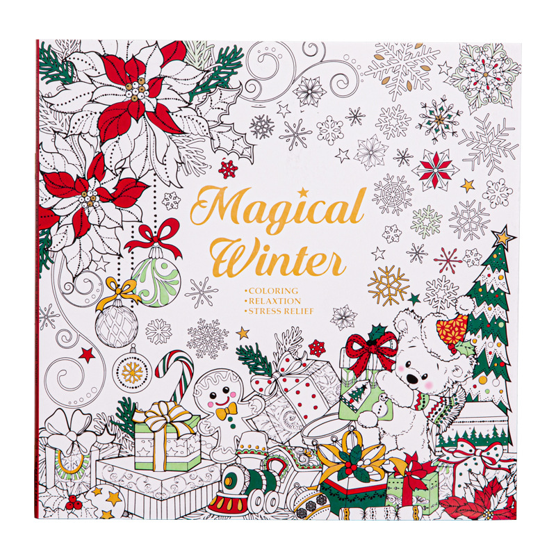 Magical สมุดระบายสีฤดูหนาวผ่อน - Adult Coloring Book Stress Relief บทวิจารณ์และราคา
