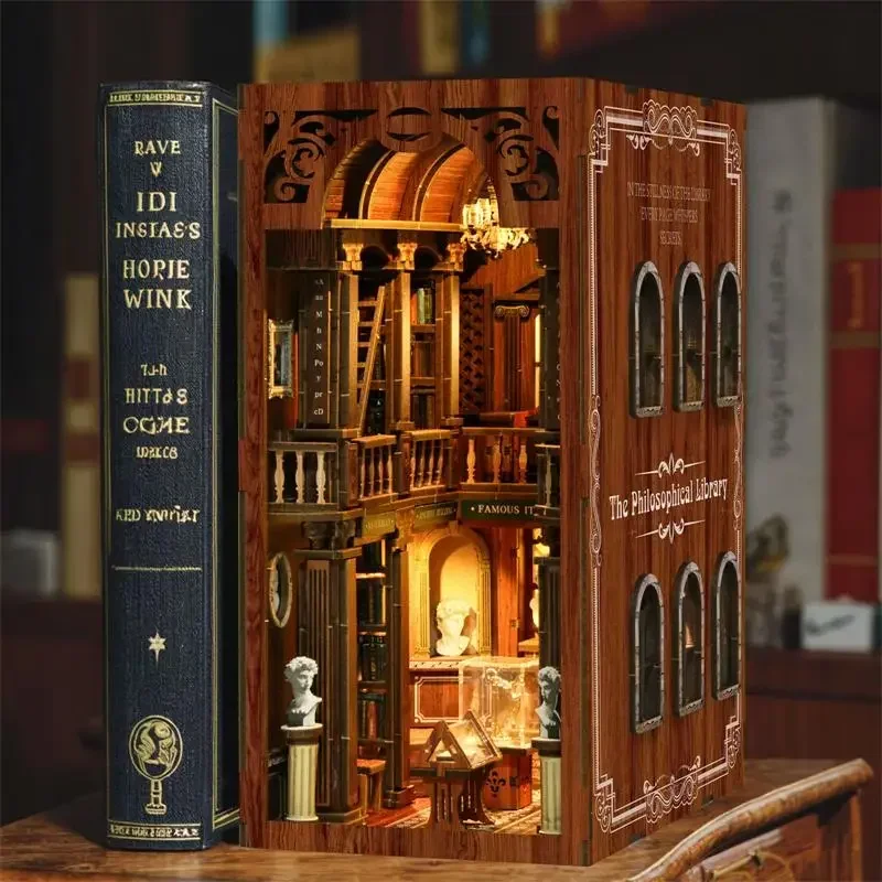 ชุดโมเดลจิ๋ว DIY ชั้นวางหนังสื - Diy Wooden Book Nook Kit Shelf Insert บทวิจารณ์และราคา